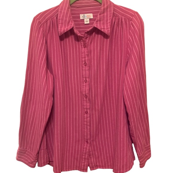 Denim & Co. Long Sleeve Striped Flannel Shirt - Picture 4 of 8